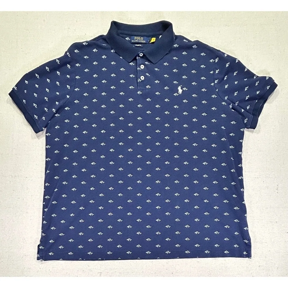 POLO Ralph Lauren Men's XL‎ Golf Pullover Shirt AOP RPL Short Sleeve